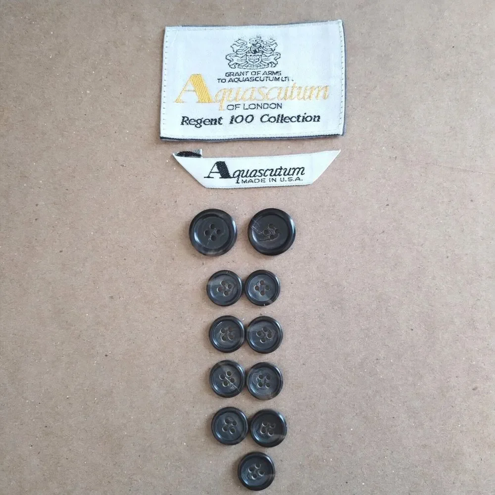 Aquascutum Of‎ London Suit Replacement Buttons Set Of 11 Jacket 2-Big 9-Small