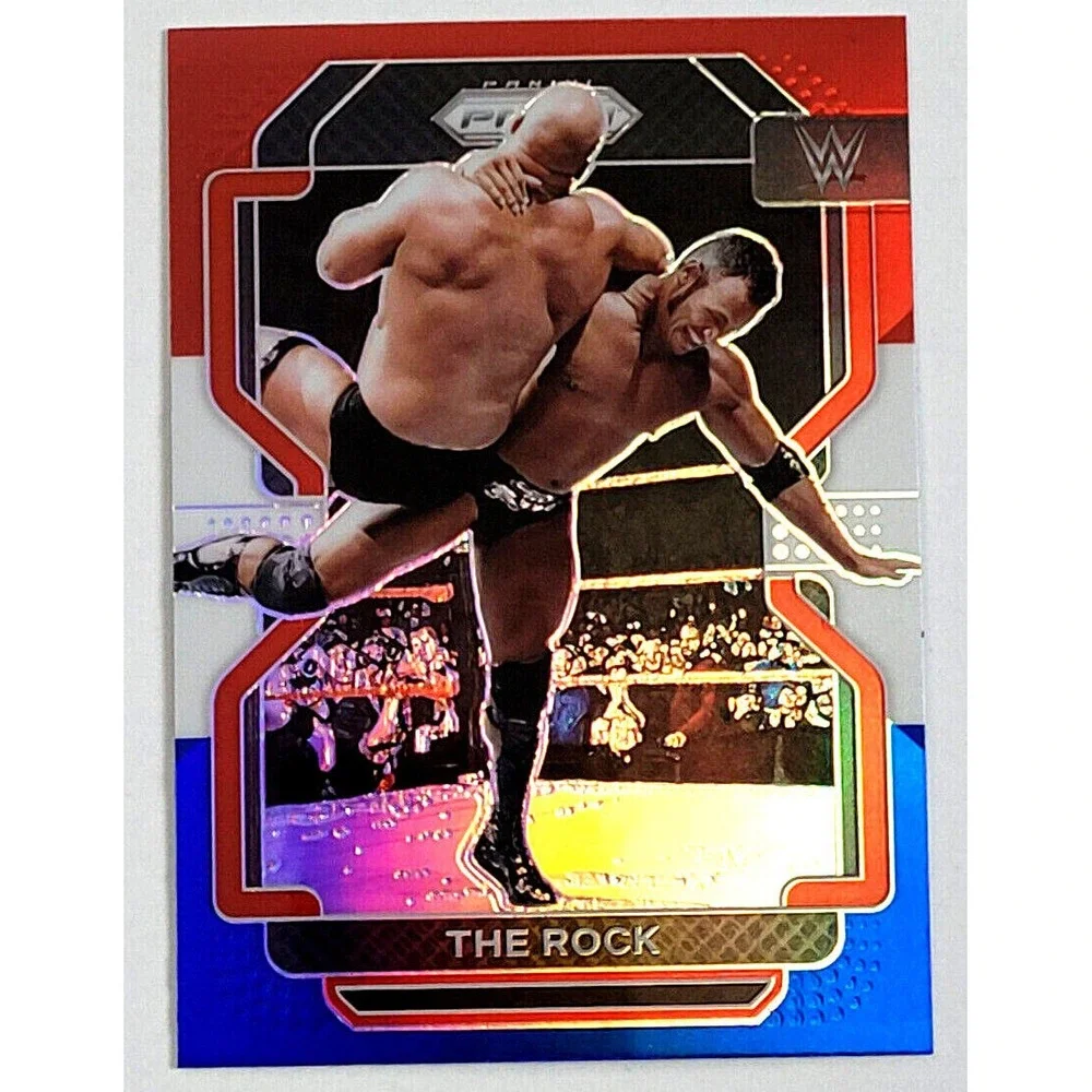 2022 WWE PANINI PRIZM - THE ROCK - RED WHITE‎ BLUE PRIZM SP
