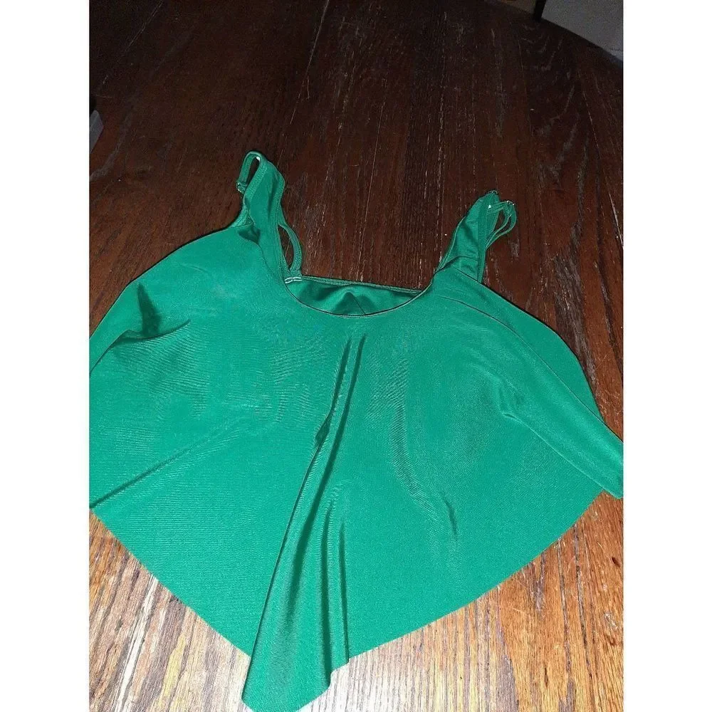 Small Green Hankerchief Style Bikini Swimsuit Bathing Suit Swimwear Top