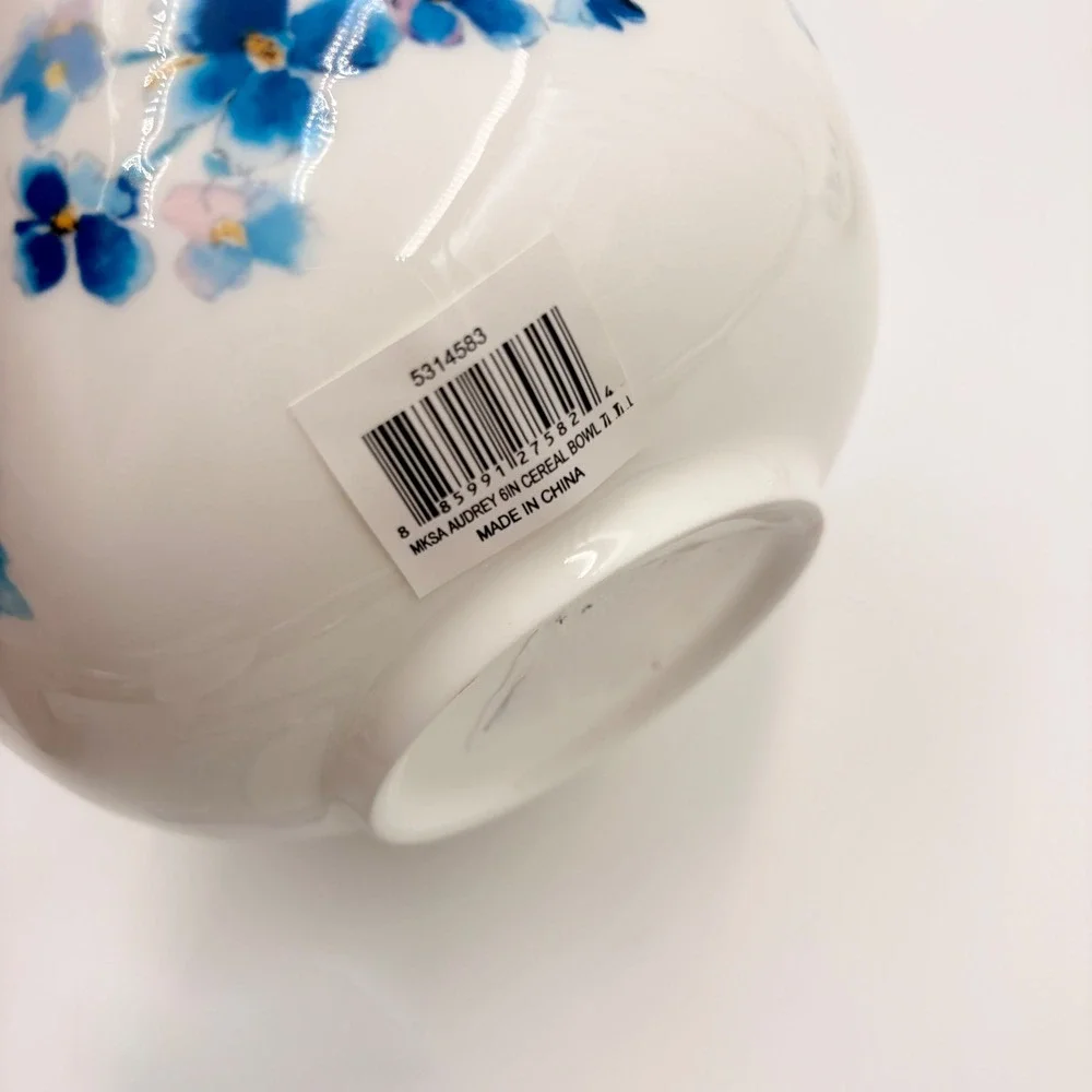 Mikasa Audrey 6 Inch Cereal Bowls Blue Floral Bone China Set of 2‎