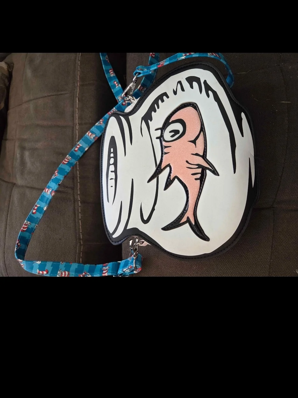 Novelty Fishbowl Crossbody Bag in White & Pink