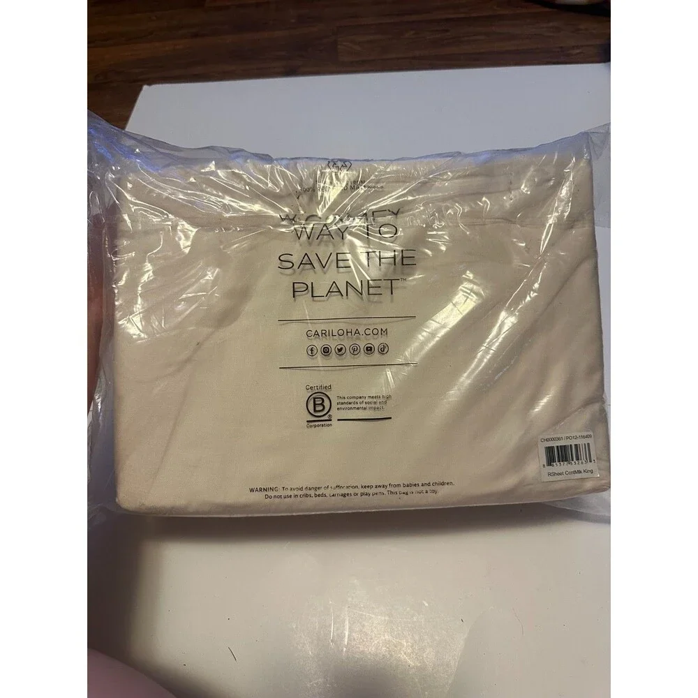 New Cariloha Resort 4-Piece Sateen Sheet Set |Coconut Milk | King | Viscose Mat