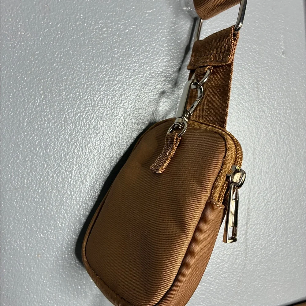 Tan Nylon Crossbody Bag