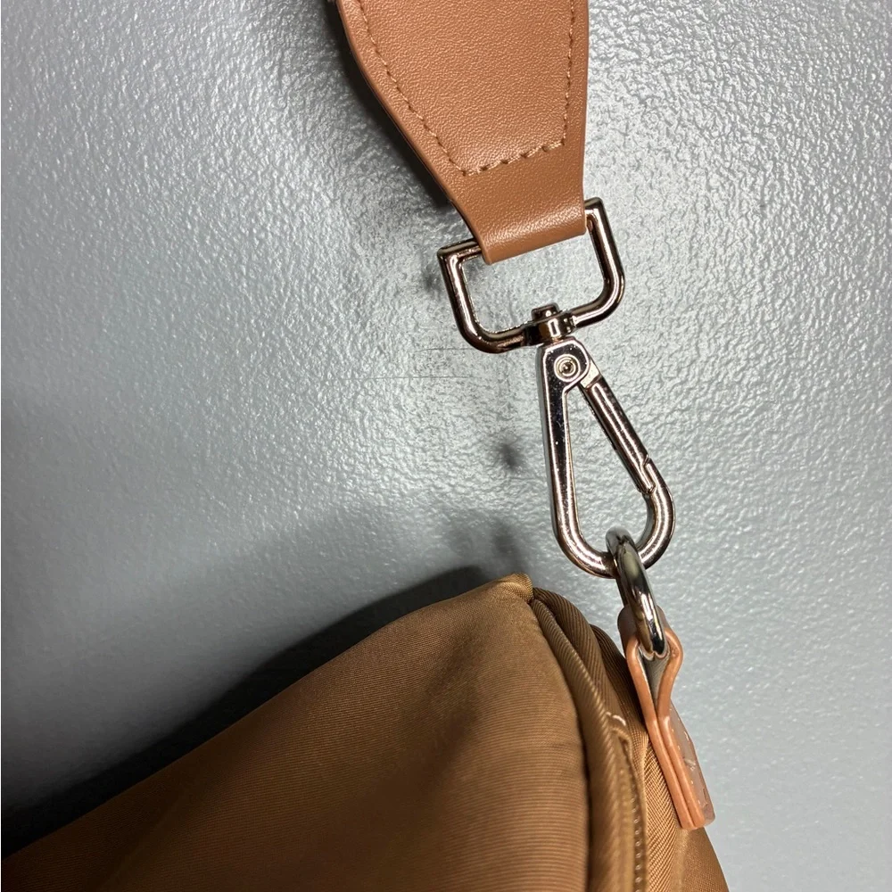 Tan Nylon Crossbody Bag