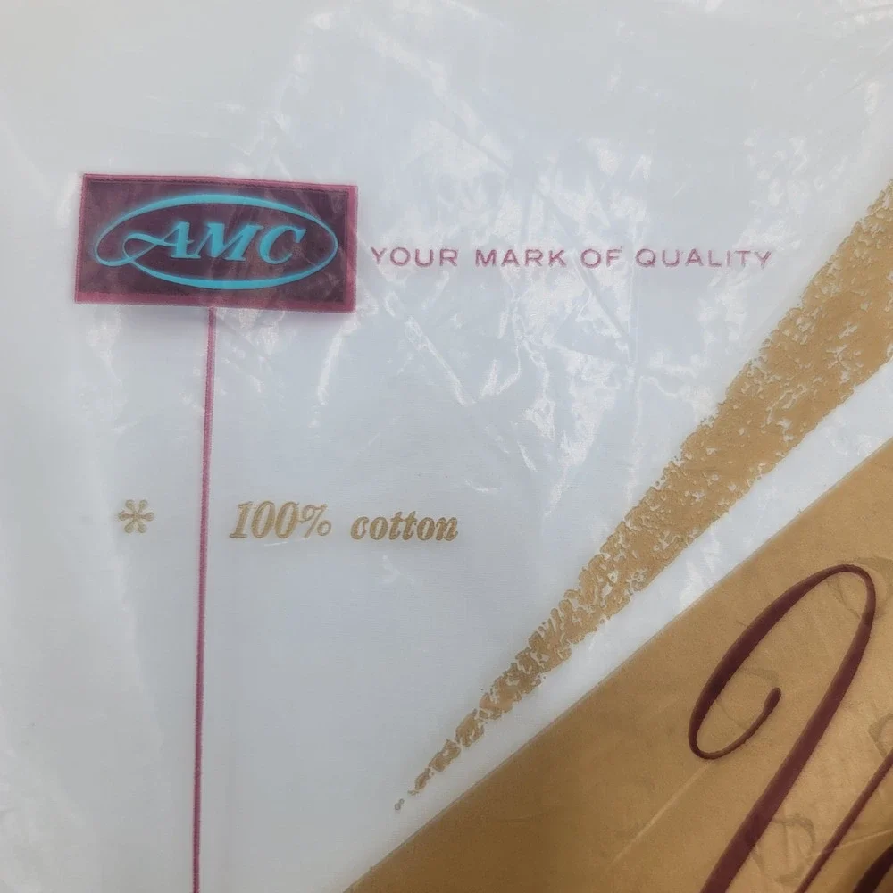 Vintage AMC Vanity House White Percale Flat Sheet 100% Cotton 81x108 USA Made