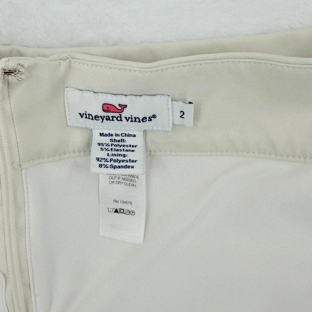 Vineyard Vines Skort Womens 2 Tan Excellent Scalloped Hem Golf Tennis 2R0351
