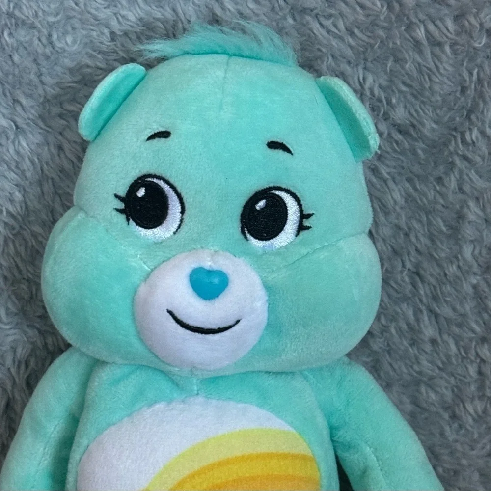 Care Bears Wish Bear Plush 9” Aqua Green Stuffed Animal Shooting Star