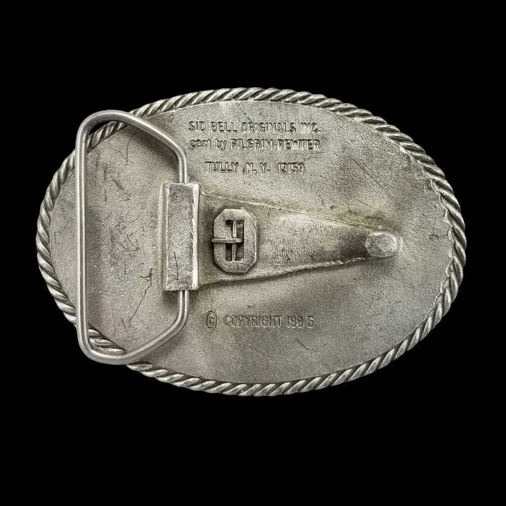 New York Fish and Wildlife Centennial 1995 Belt Buckle Sid Bell Originals Pewter