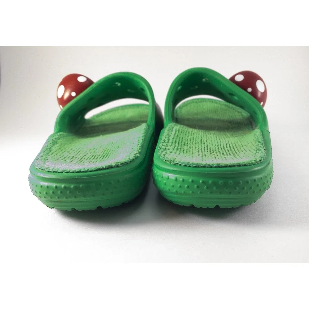 CROCS, Classic Zen Garden Rainbow Mushroom Slides, Green,  Junior Size 1