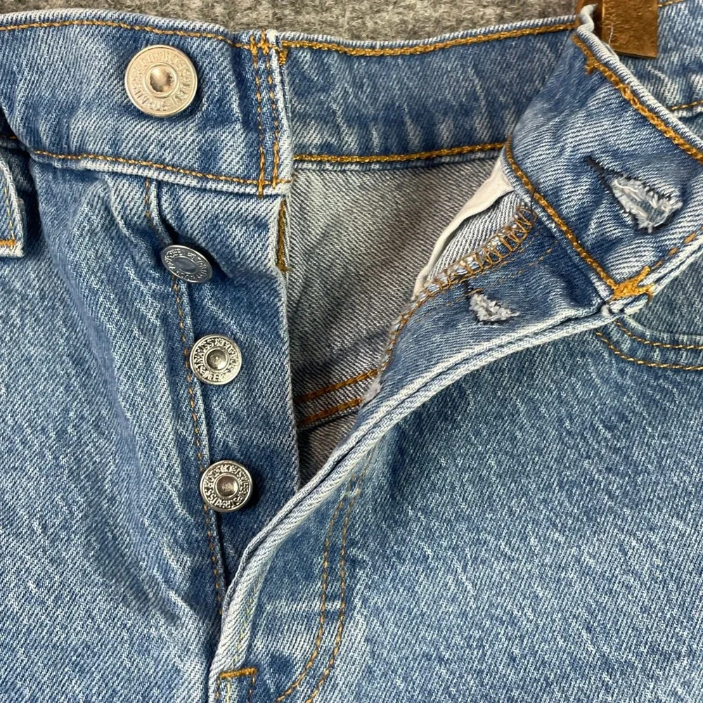 Levi's 501 Original Cut Off Shorts Womens 29 Blue Denim High Rise Button Fly