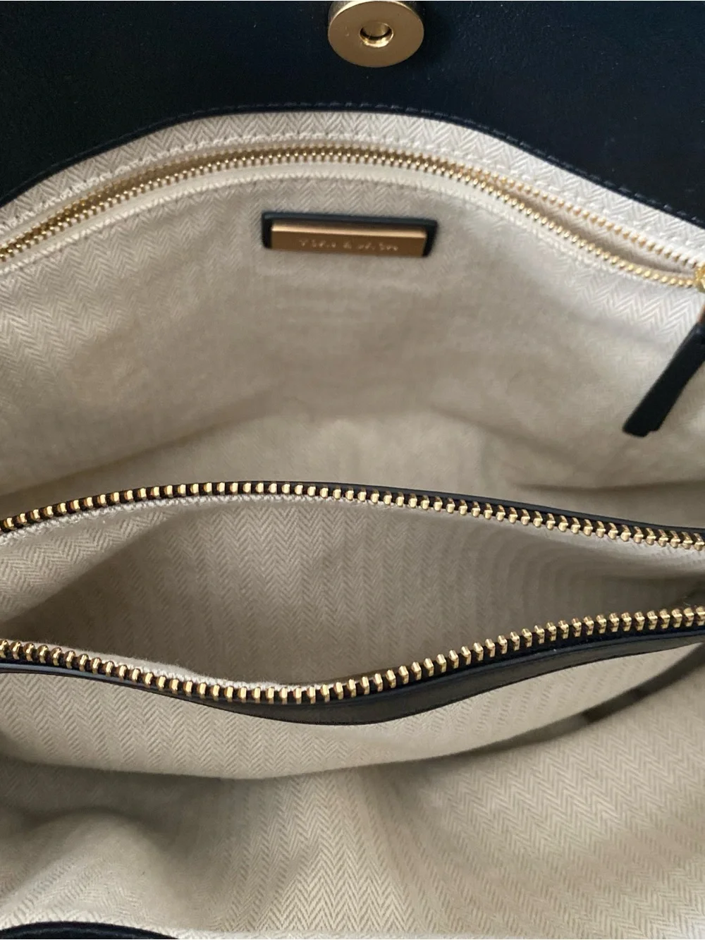 Tory Burch Black Quilted Leather Shoulder Bag with Gold Logo and Chain