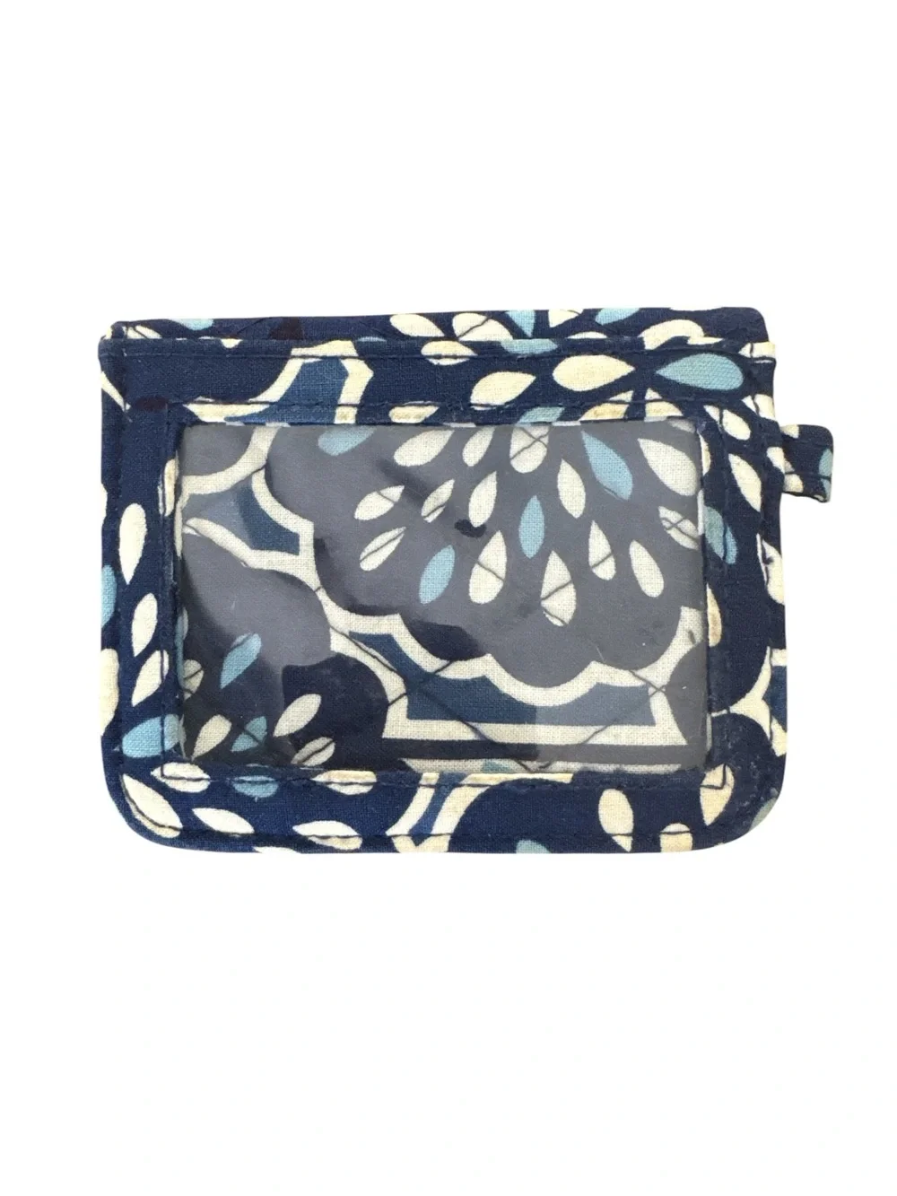Vera Bradley Navy, Light Blue & Cream Quilted ID‎ Window Wallet