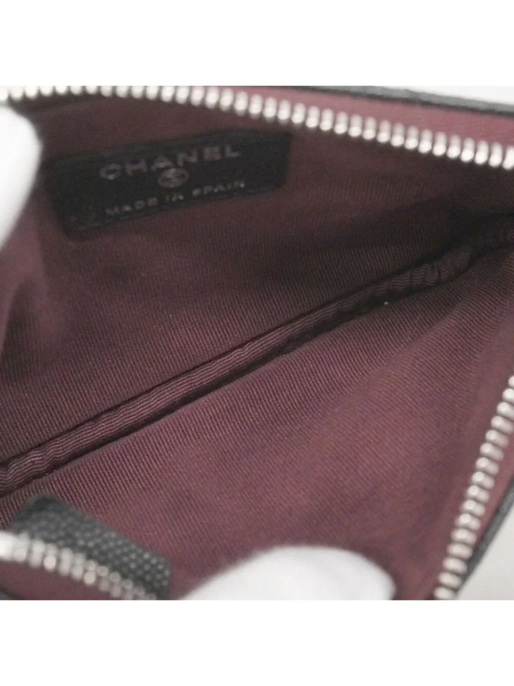 CHANEL pouch silver box