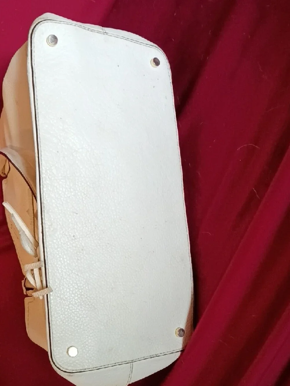 kate spade cream pebble leather tote with tassel