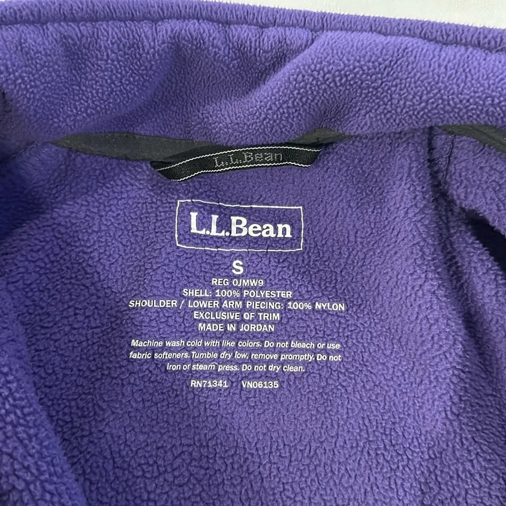 L.L. BEAN Women’s Purple Polartec full Zip Up Fleece Jacket‎ Size Small EUC
