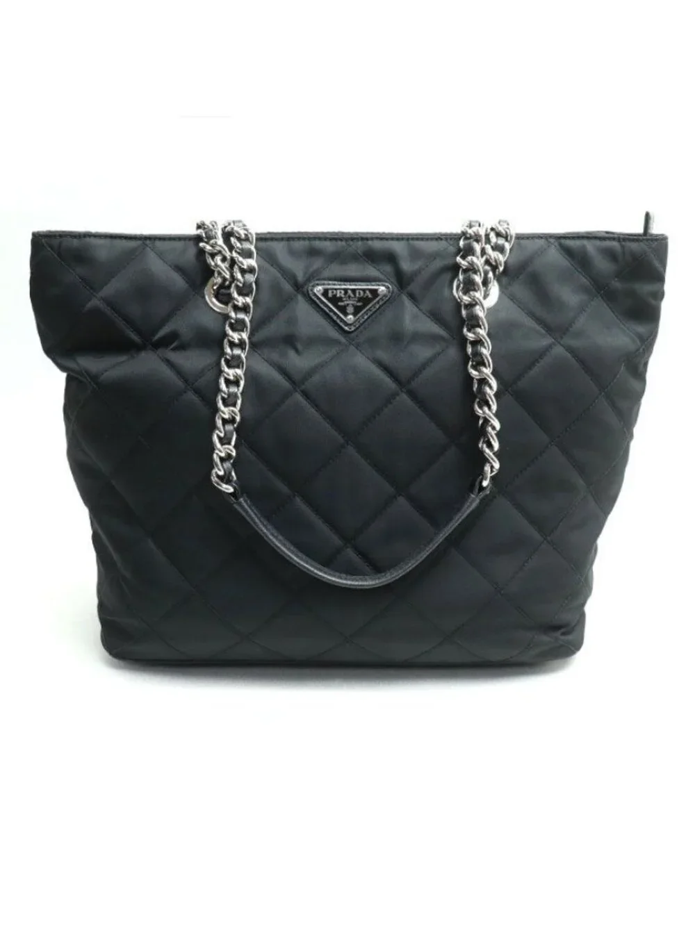 Prada Quilted Chain Tote Black