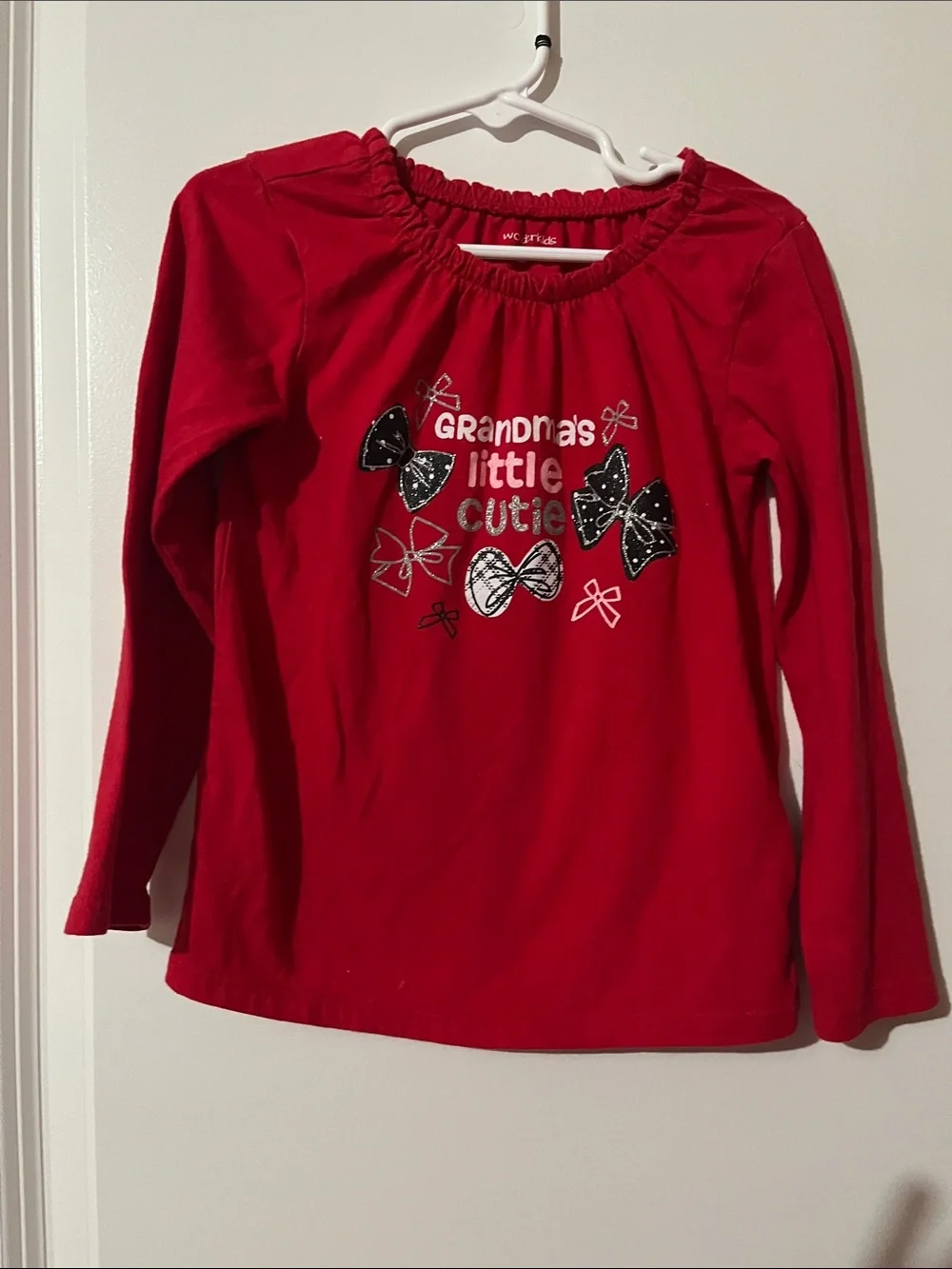 Wonderkids Red Long-Sleeve Tee with Bow Graphic