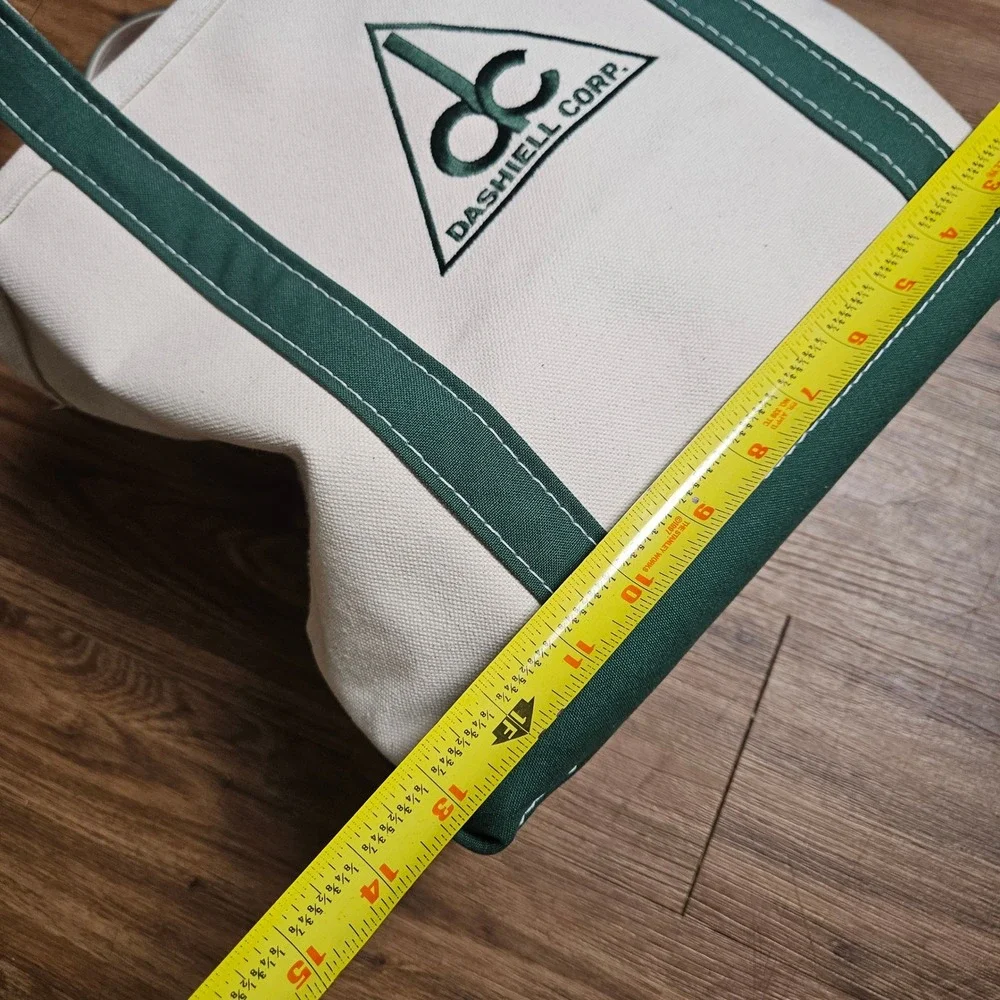 LL Bean Boat and Tote Mini Canvas Bag Handbag Dashiell Corp Green USA Made Y2K