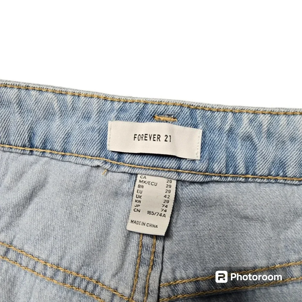 Forever‎ 21 Denim Cuffed Belt Shorts