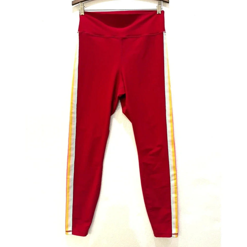 Spiritual Gangster‎ Red Multi Side Stripe Leggings Women’s Size Large