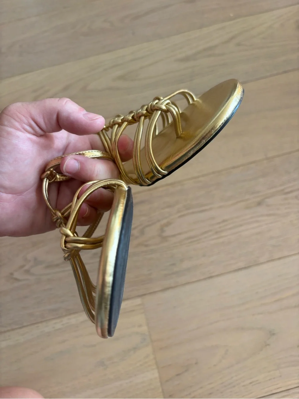 Zara gold strappy