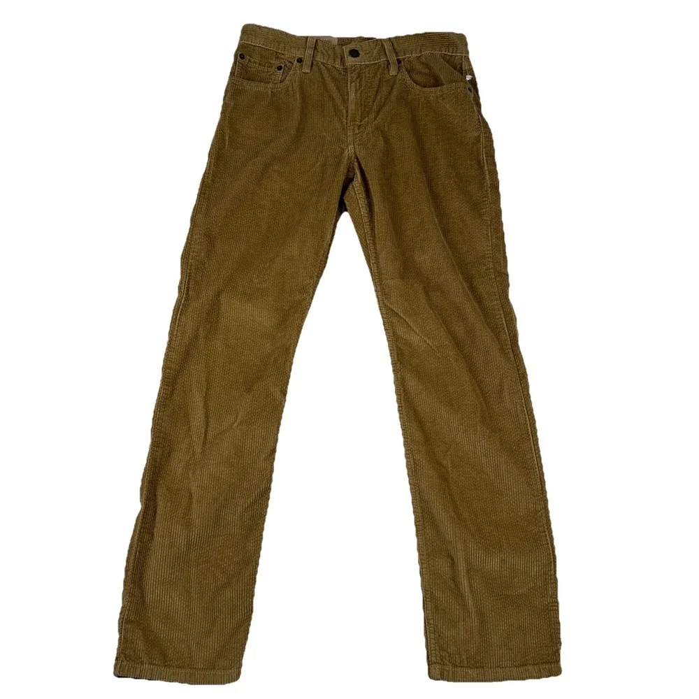 New! Levis Mens Straight Leg  Golden tan brown Corduroy Pants 27*30 style A4690