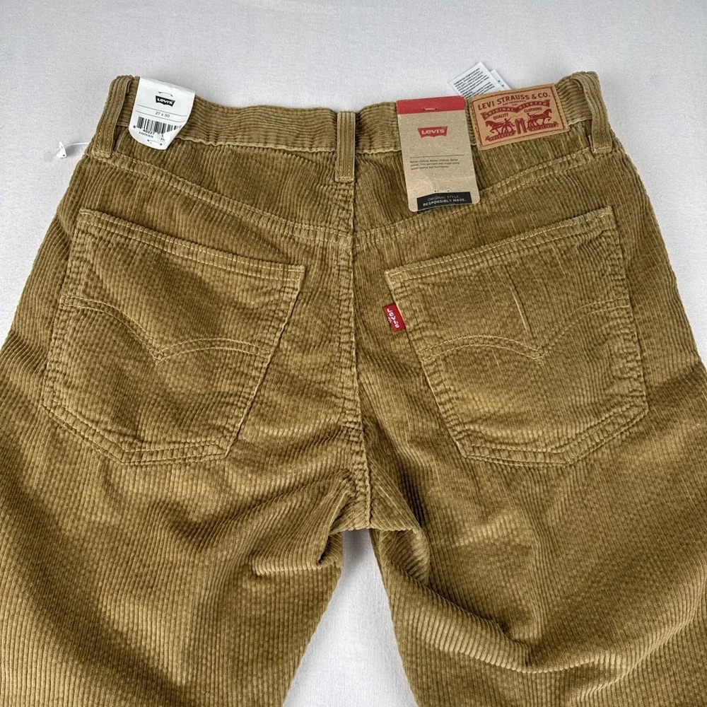 New! Levis Mens Straight Leg  Golden tan brown Corduroy Pants 27*30 style A4690