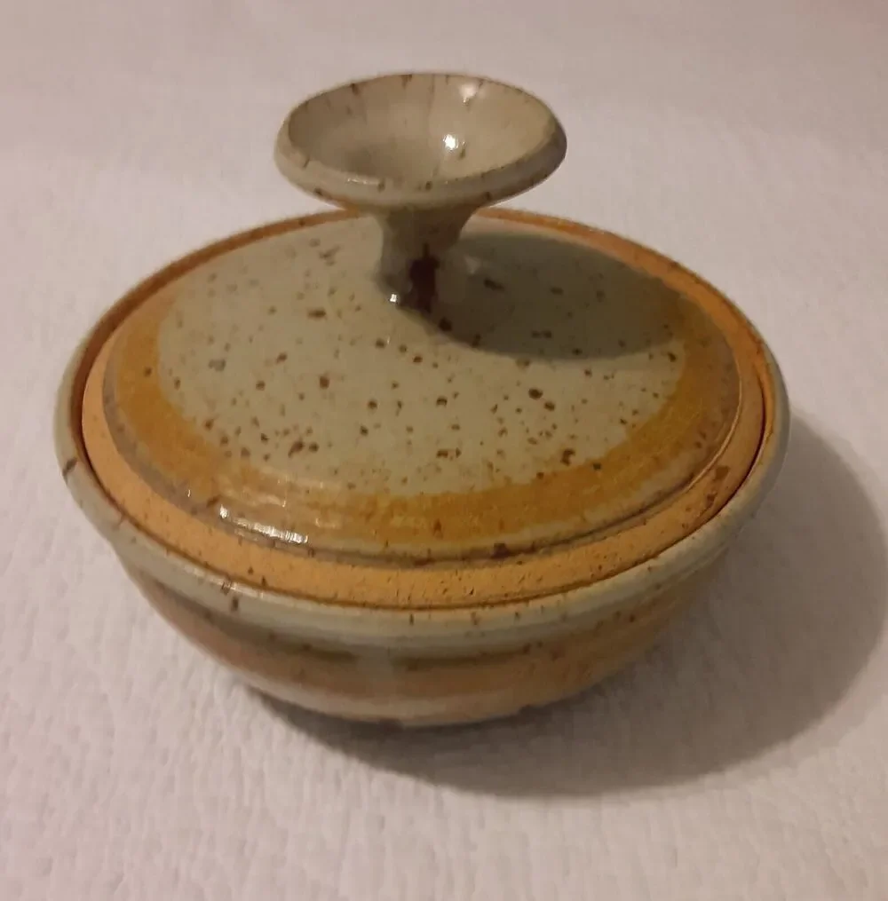 Vintage RARE Jim Cantrell Signed 1970s Pedastal Lid Casserole