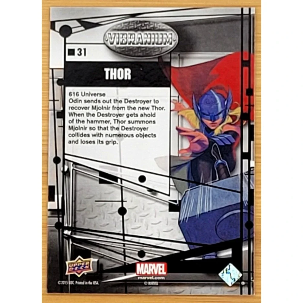 2015 MARVEL VIBRANIUM  THOR  RAW‎ INSERT UPPER DECK MCU