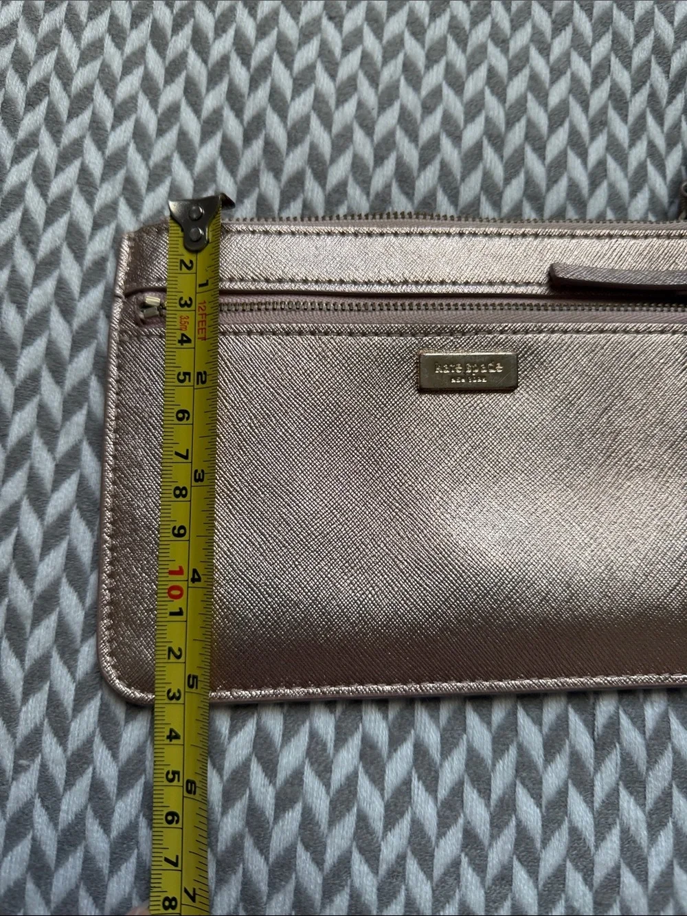 Kate Spade Metallic Rose Gold Wristlet Clutch