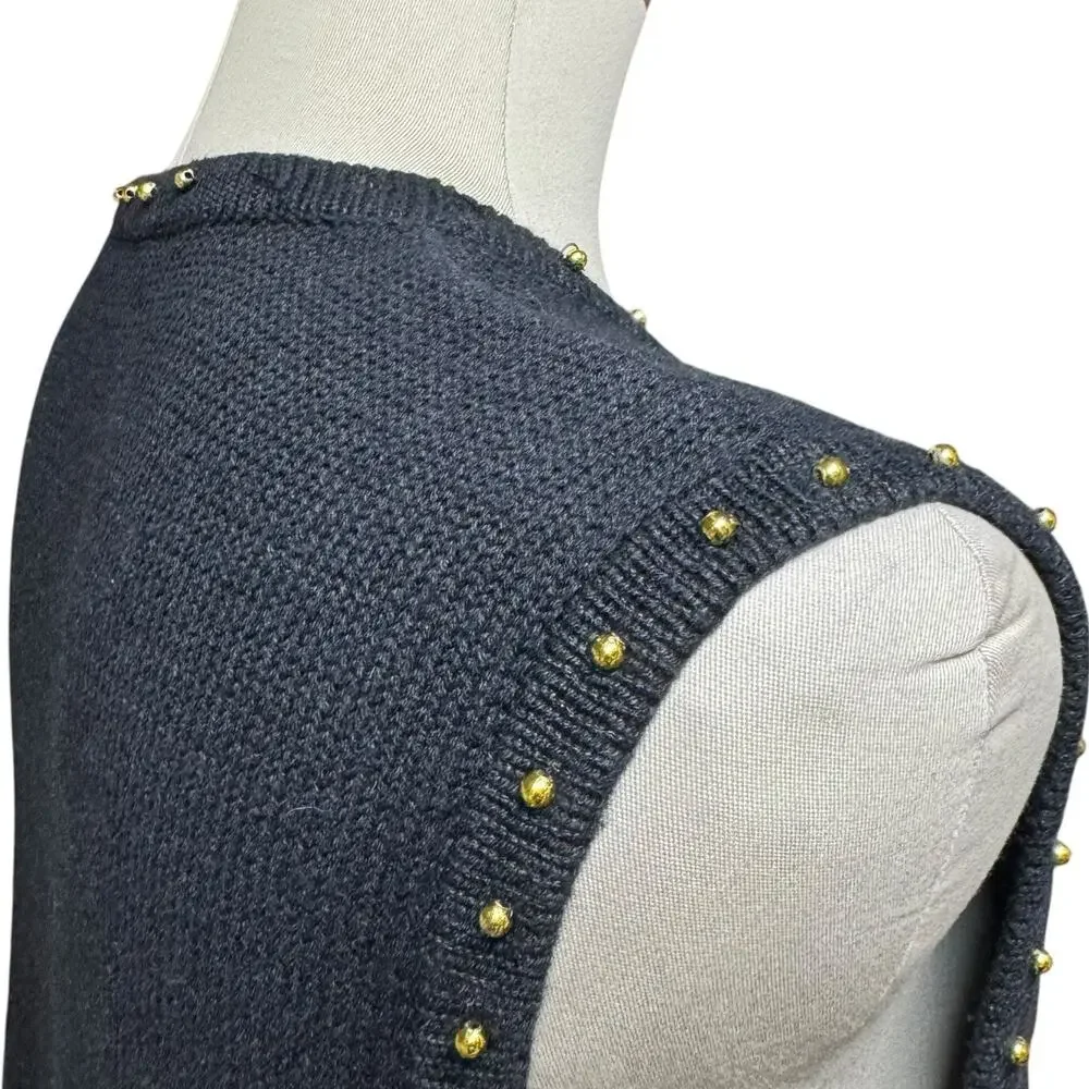 Hampshire Studio Snow Sweater Vest Reindeer Black XL