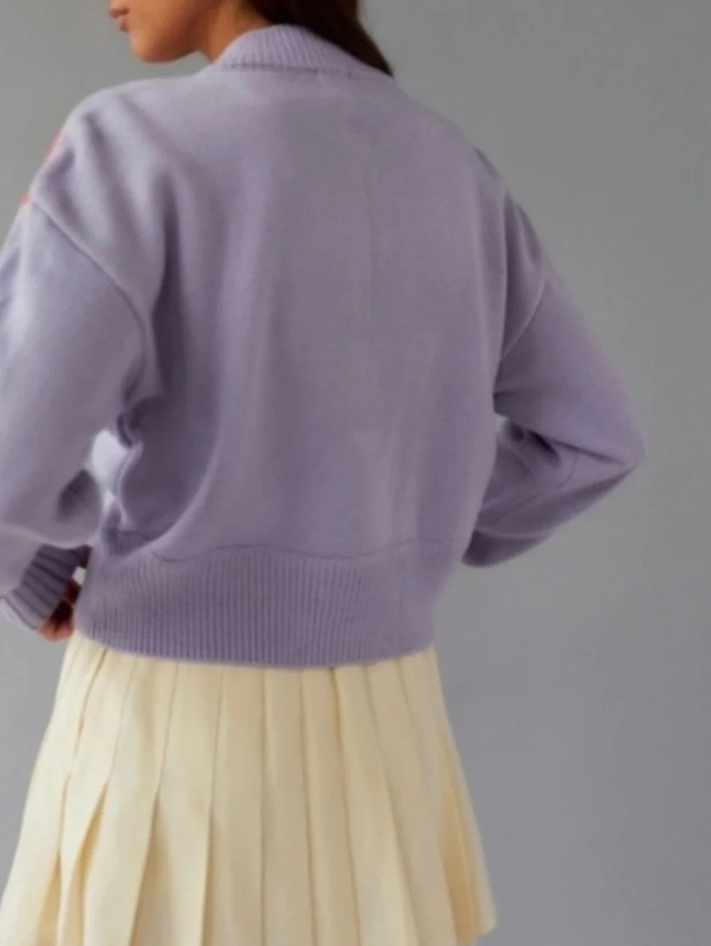 BDG Lilac Crewneck Cropped Sweater
