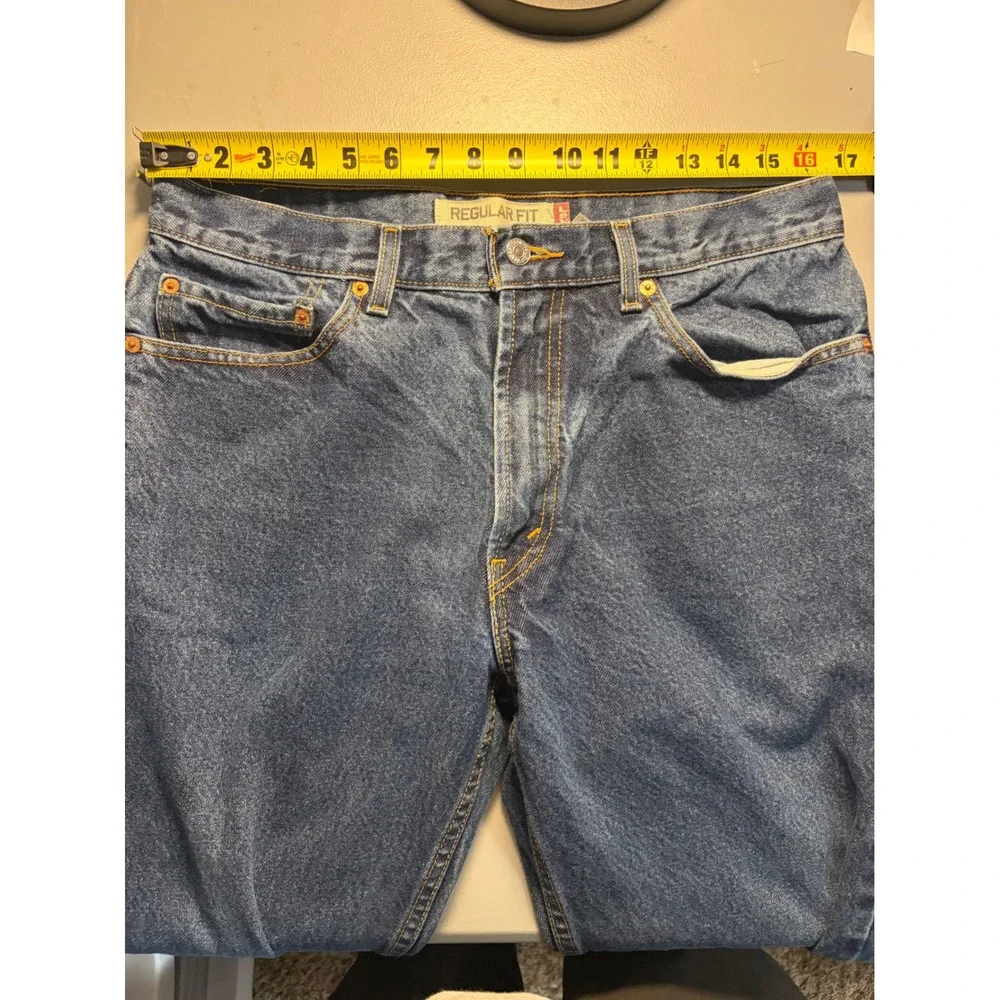 Levi's 505 Regular Fit Jeans Mens 34x30 Blue Denim Straight Leg 100% Cotton
