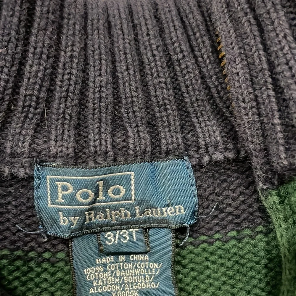 POLO by Ralph Lauren Green Blue Striped Sweater