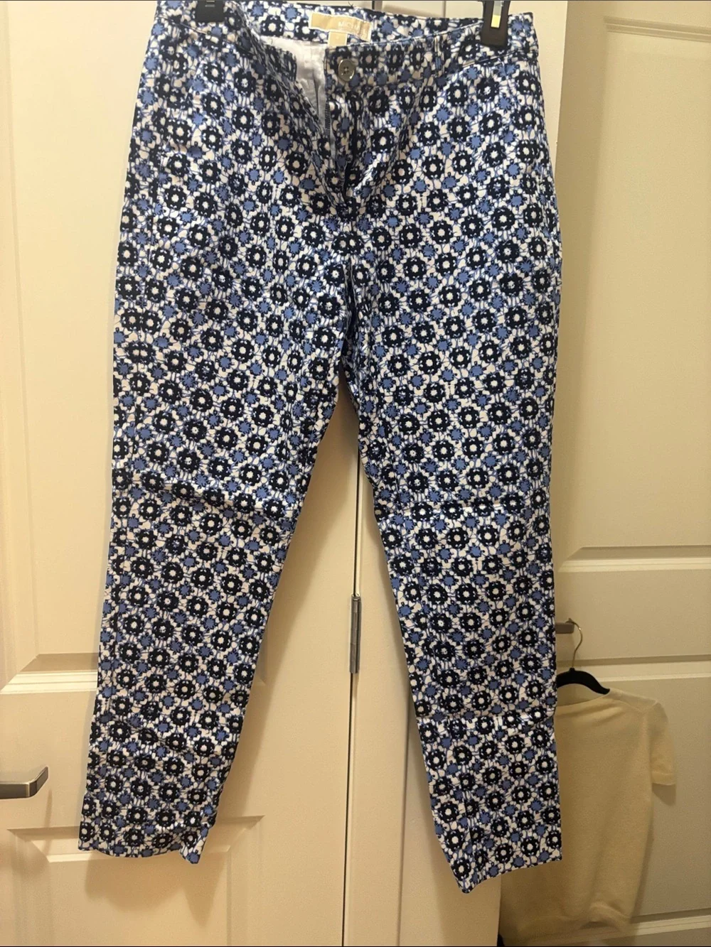 MICHAEL Michael Kors Blue and White Printed Pants