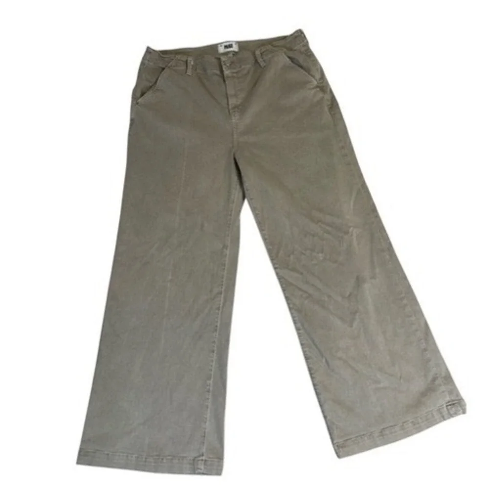 Paige Carly Wide Leg Ankle Jeans Vintage Moss Taupe‎ Size 33 *No Drawstring