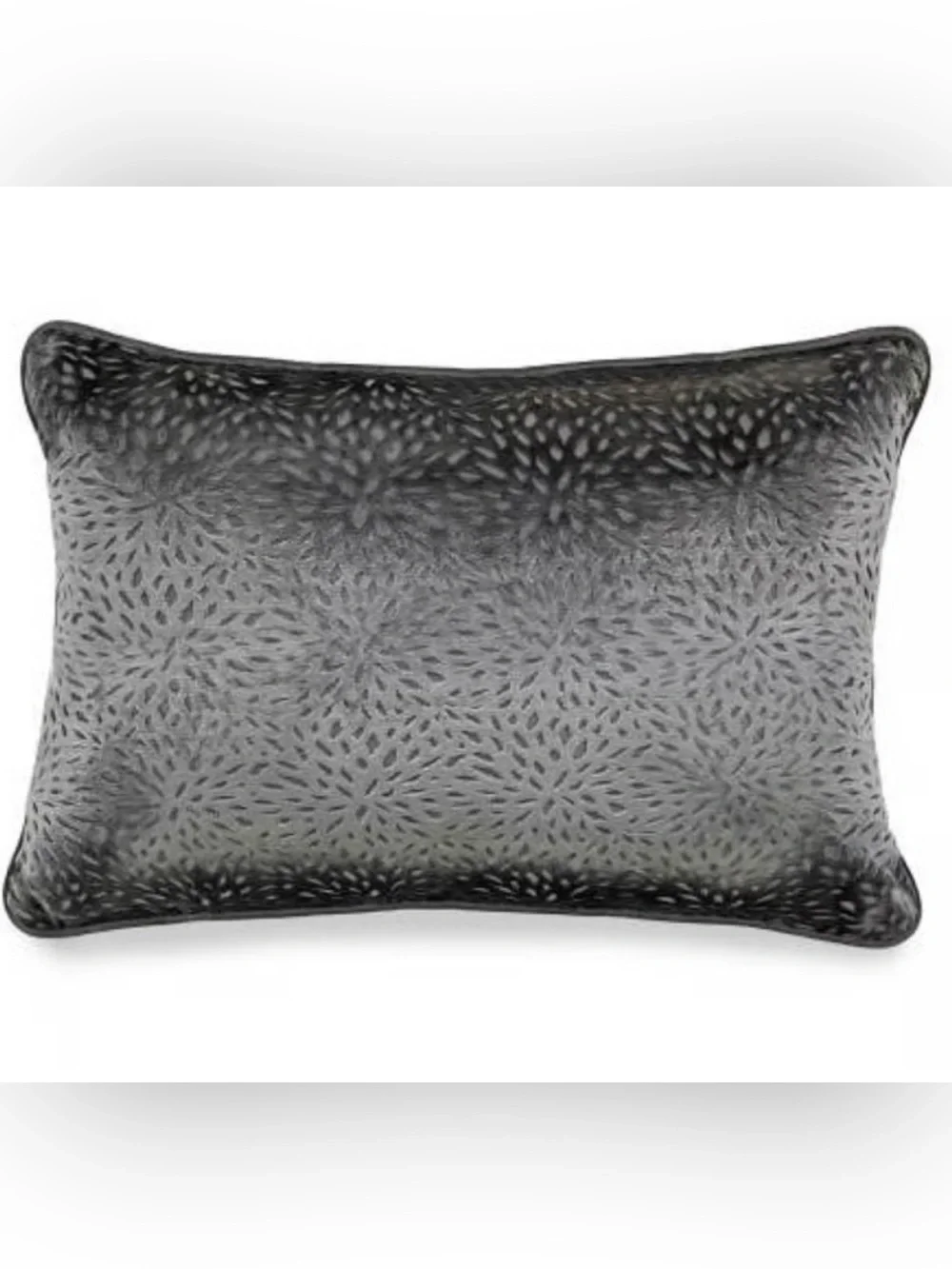 Broyhill Petals Dark Gray Lumbsr Throw Pillow~20in x 14in. x 3in.