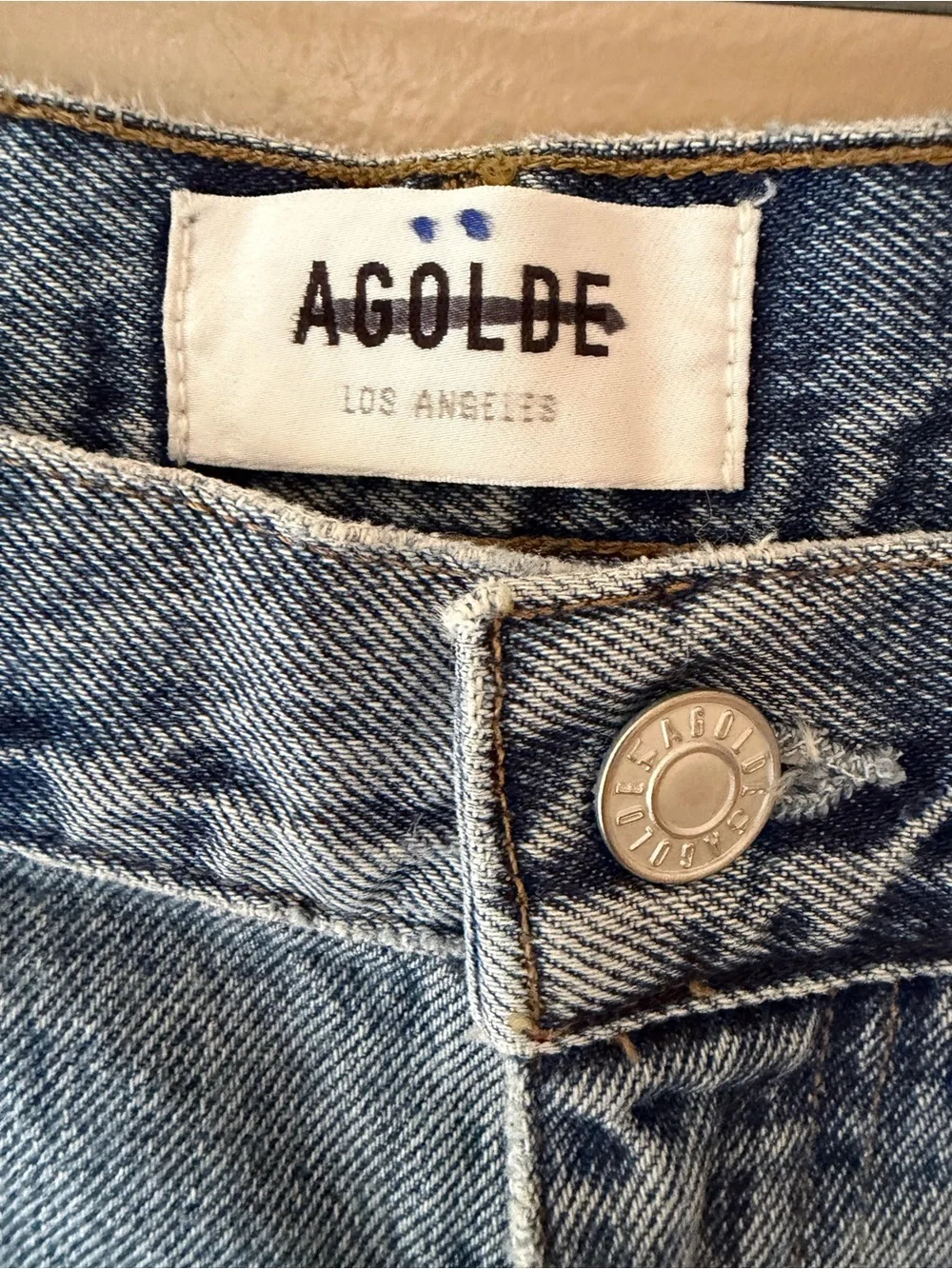 Agolde Vintage High Rise Flares Light Wash Women's blue Jeans clamor FWRD 32