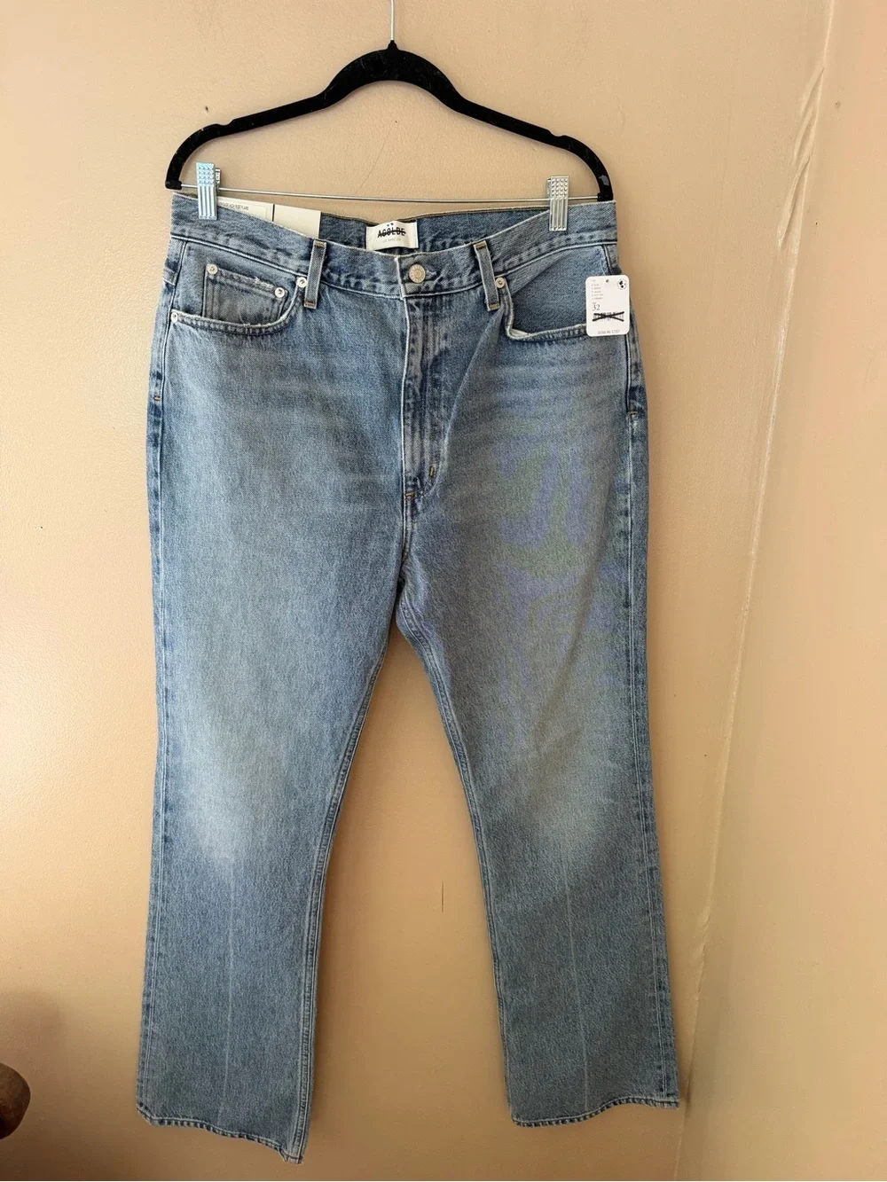 Agolde Vintage High Rise Flares Light Wash Women's blue Jeans clamor FWRD 32