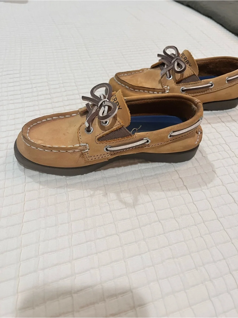Sperry Kids Sahara Tan/Brown Leather Loafers Little Boys 12M Nautical Preppy