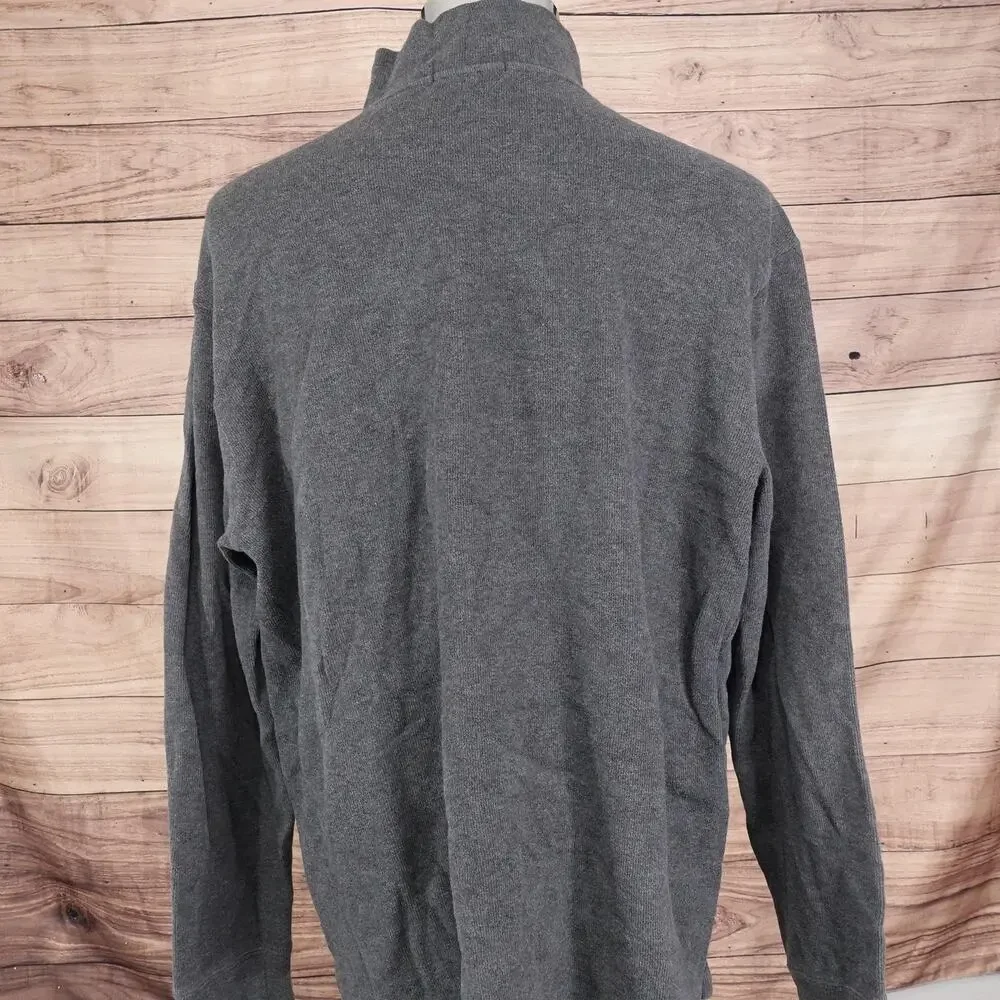 Polo Ralph Lauren‎ Sweater Mens XL Gray Quarter Zip Pullover Mock Neck