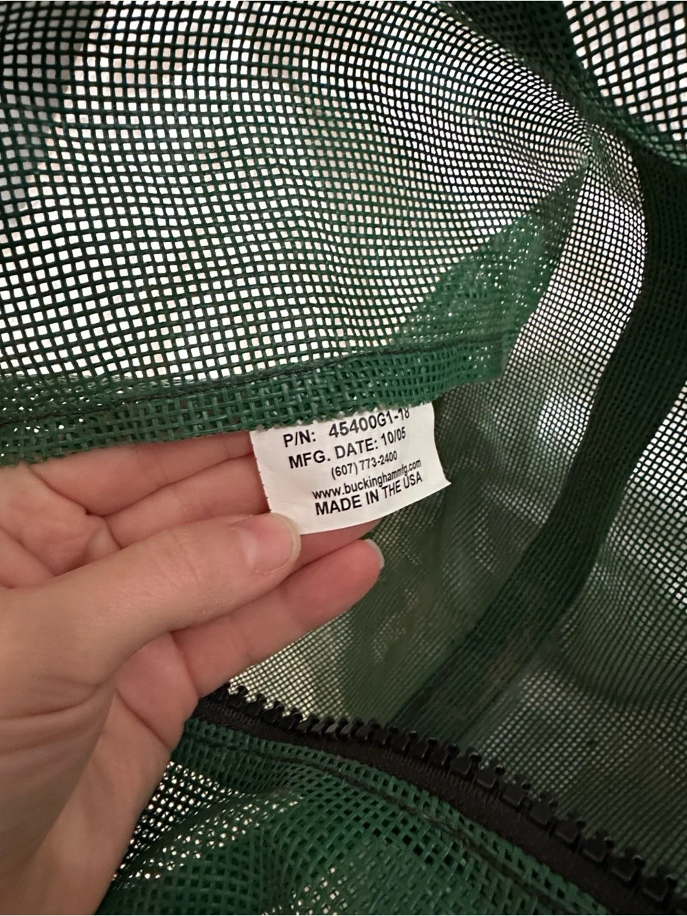 Vintage Buckingham - Green Mesh Duffel Bag with Black Straps