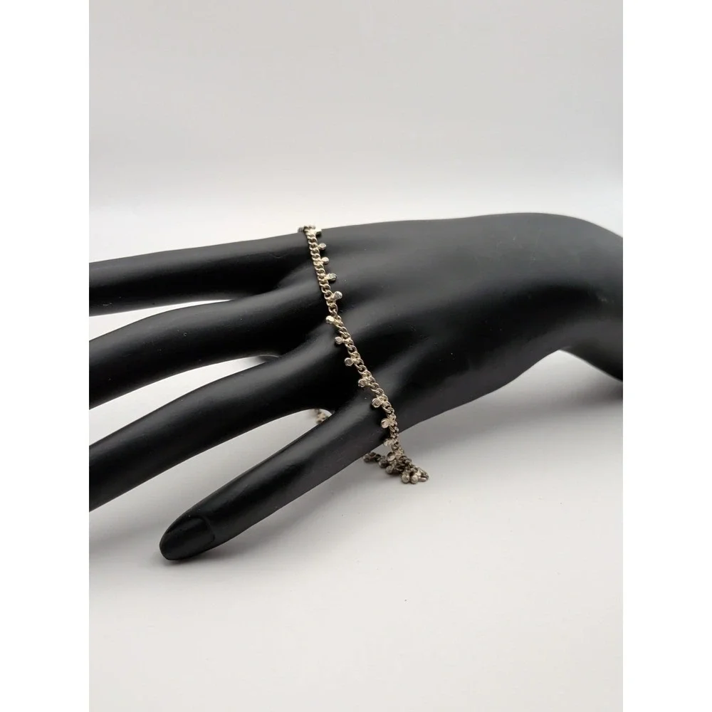 Silver Toned‎ Chain Bracelet With Round Charms
