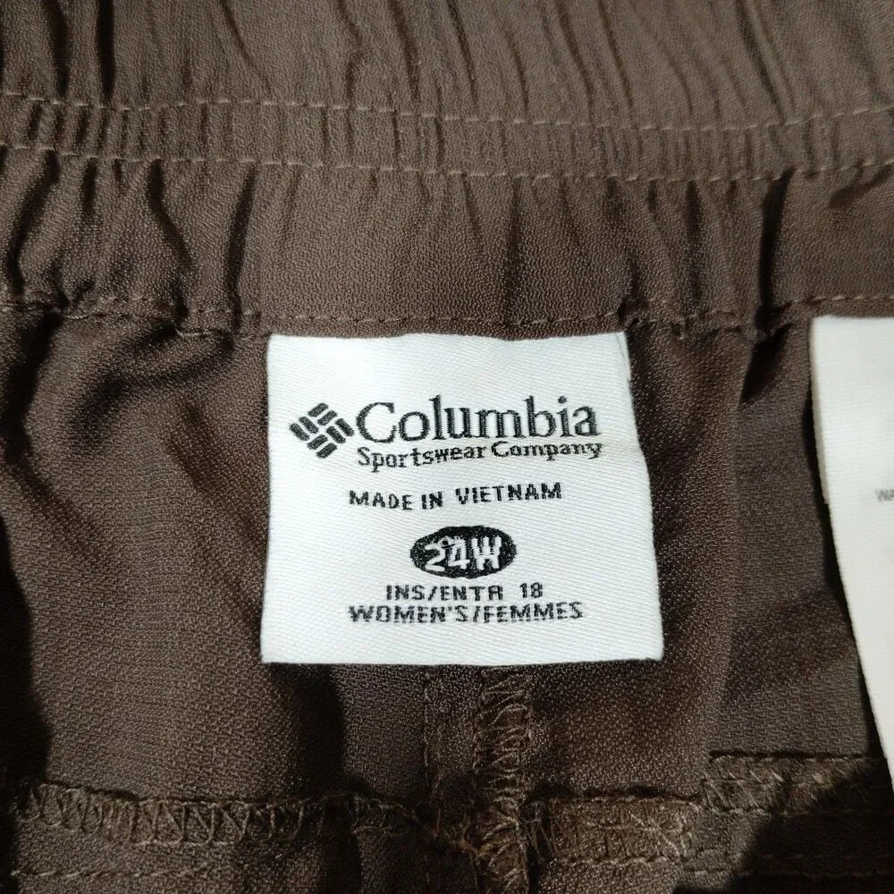 Columbia 24W Knee Pants Shorts Brown NWT Hiking Omni Shade Pockets Nylon