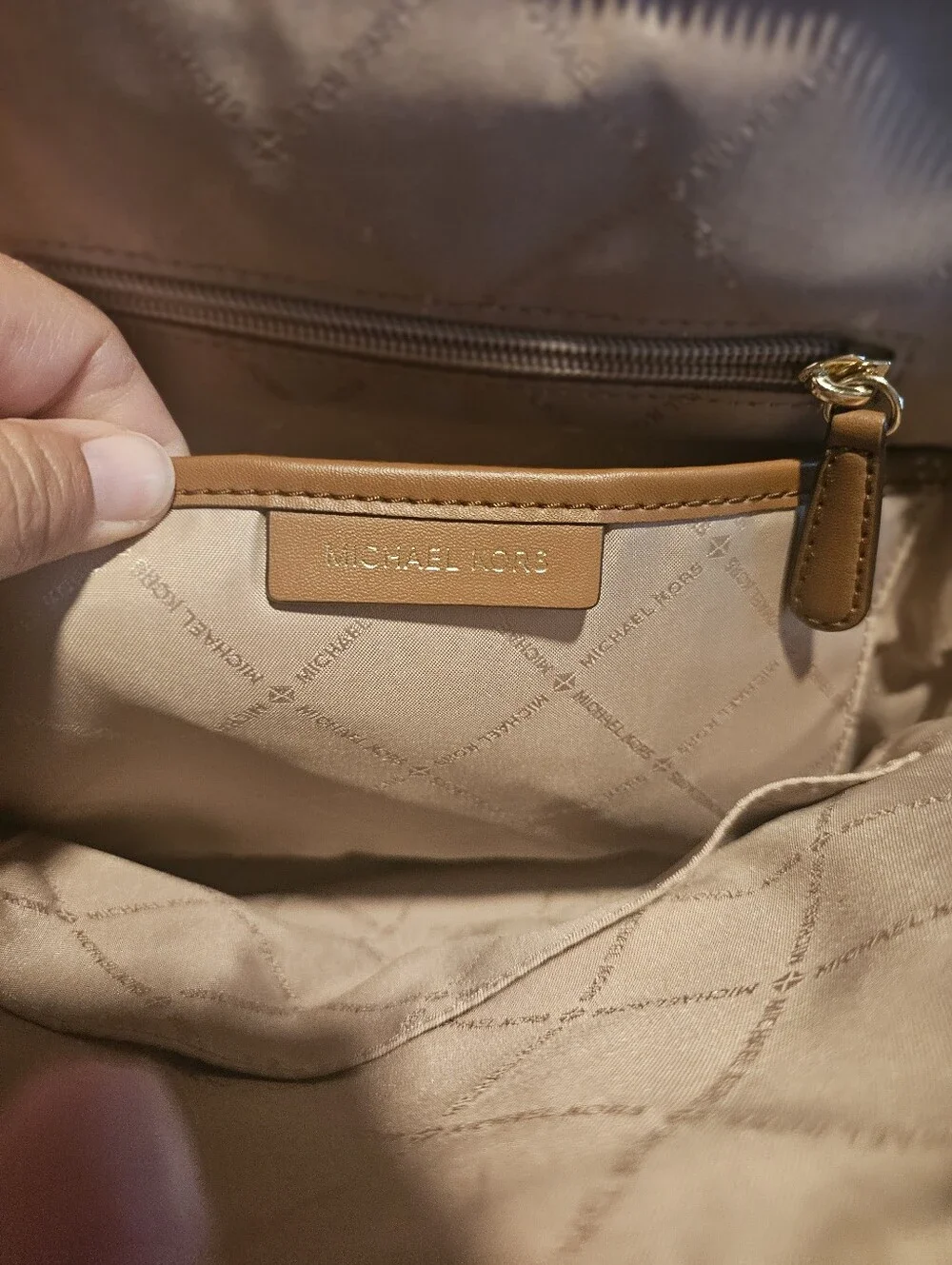 Michael Kors MK Medium Slim Backpack- Brown