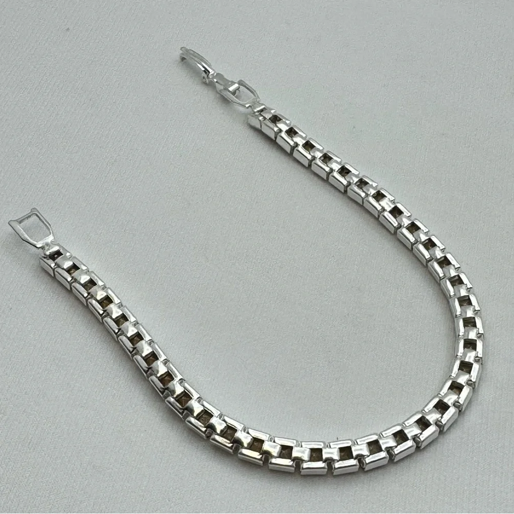Swarovski Crystal Tennis Bracelet Silver Clear Amber Princess Cut Stackable