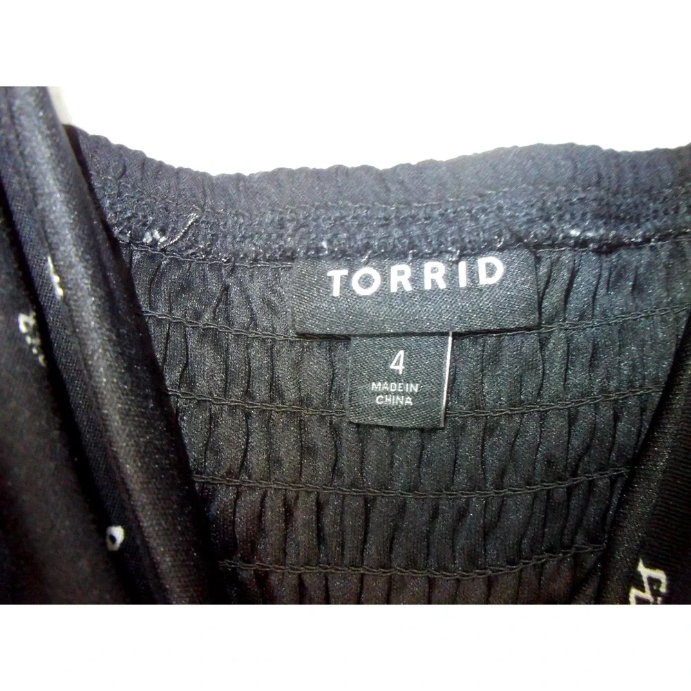 Torrid Women's Smocked Gauze Wide Leg Crop Jumpsuit Spaghetti Straps Size 4X BLK