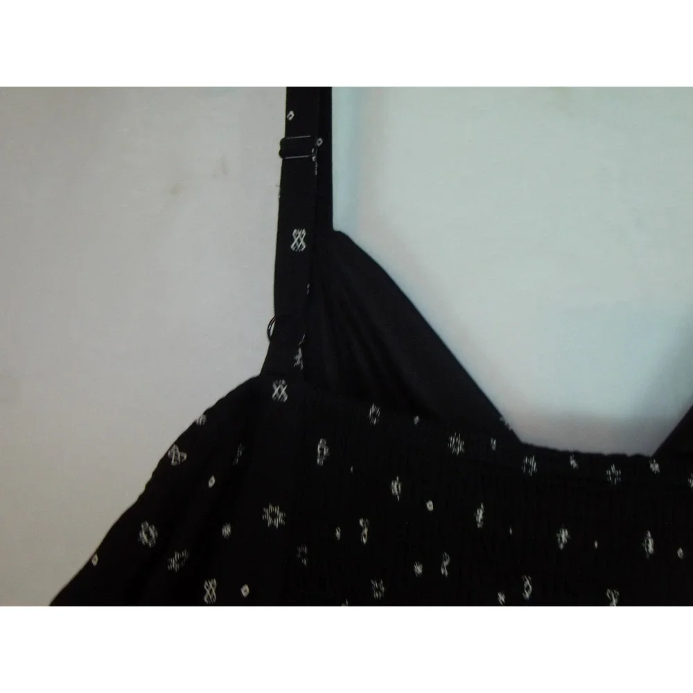Torrid Women's Smocked Gauze Wide Leg Crop Jumpsuit Spaghetti Straps Size 4X BLK