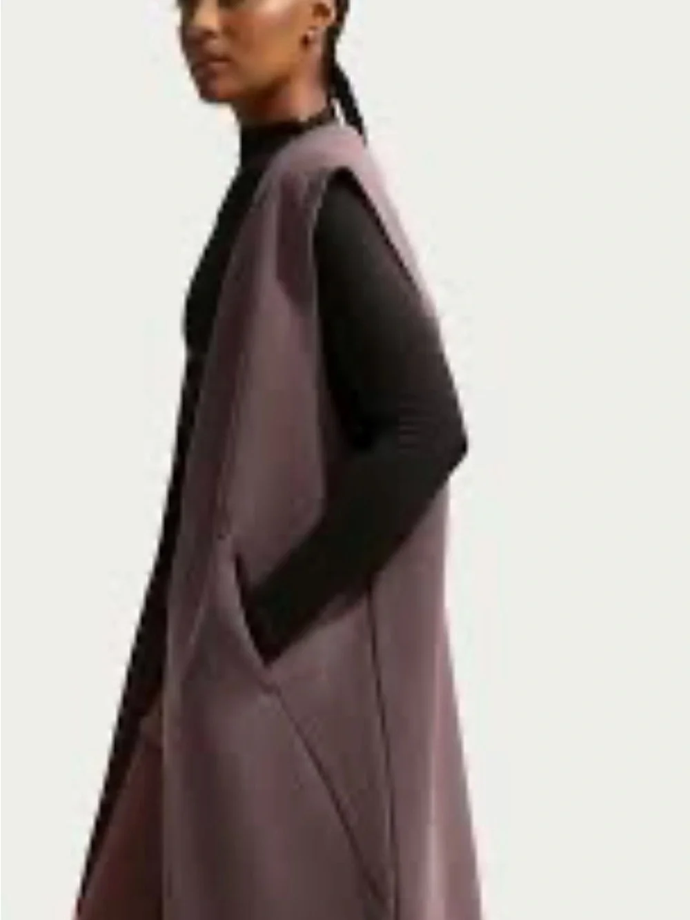Nike Long Sleeveless Duster Vest in Mauve