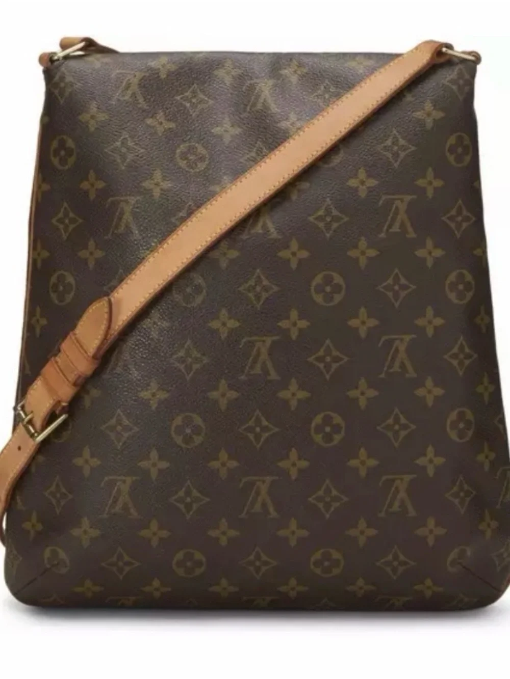 Louis Vuitton Brown Monogram Crossbody with Tan Strap